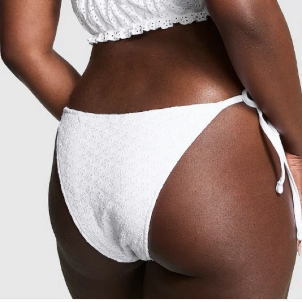New! Frankie's Bikinis Bridgette White Eyelet String Bikini Bottom 1586